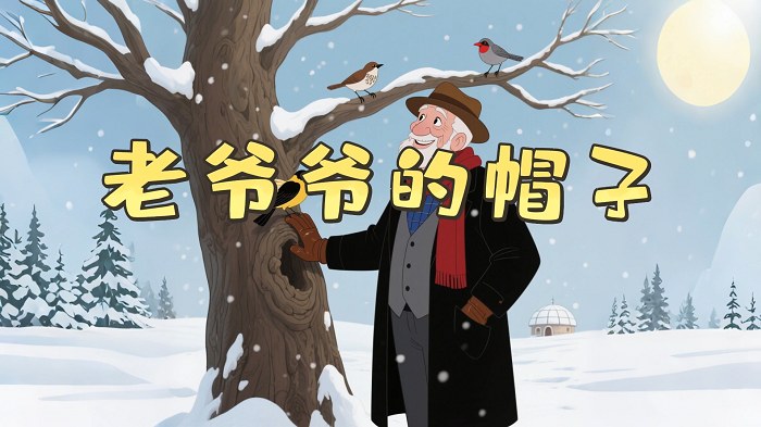 老爷爷的帽子-少儿故事演讲配乐背景视频